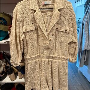 FP Movement by Free People Cream Knit Swim Coverup